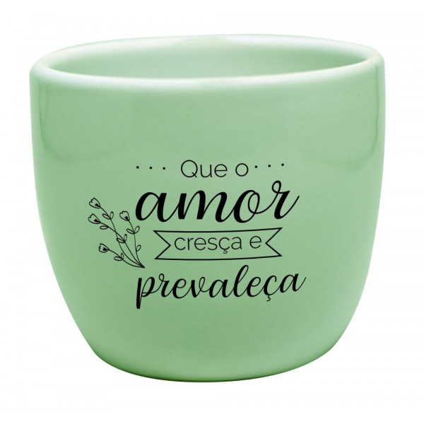 Vaso redondo médio Cresça e prevaleça