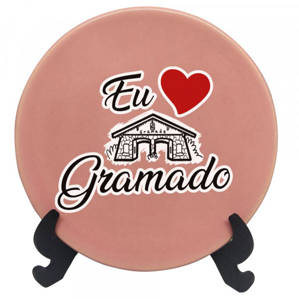 Prato decorativo - Eu amo ponto turístico GRA