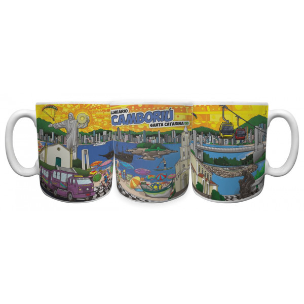 Caneca faixa reta colorida BC