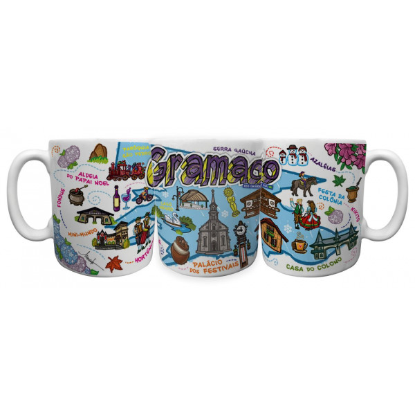 Caneca reta faixa mapa tc GRA