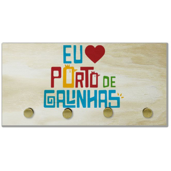 Porta-chaves de compensado eu amo PGA