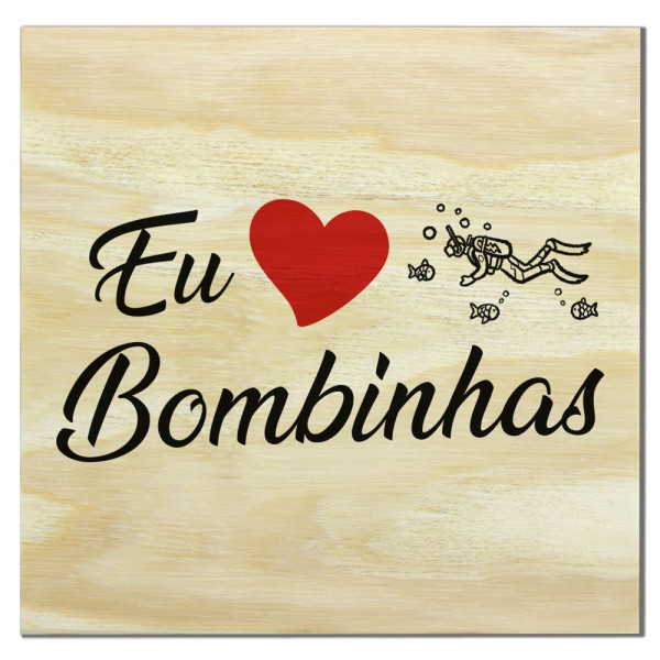 Imã de madeira eu amo ponto turístico  Bomb.