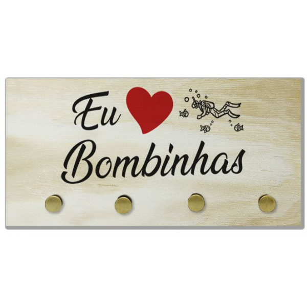 Porta-chaves de compensado eu amo ponto turístico Bomb.