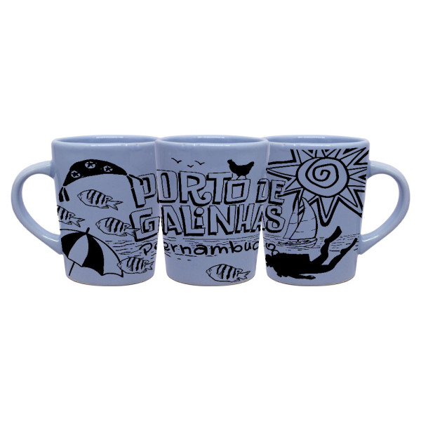 Caneca catarina faixa retrô traço preto PGA
