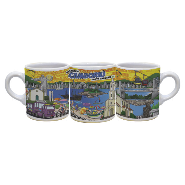 Caneca reta moser faixa colorida BC