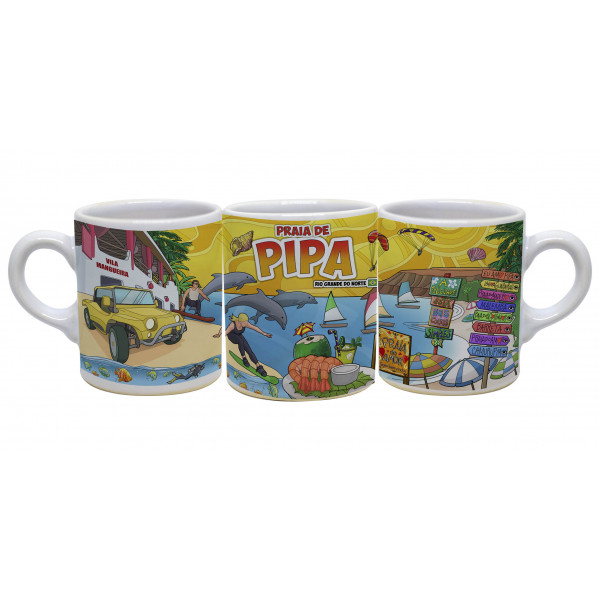 Caneca reta moser faixa colorida PI