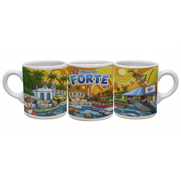 Caneca reta moser faixa colorida PFO