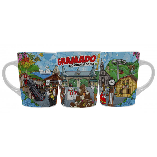 Caneca catarina faixa colorida GRA