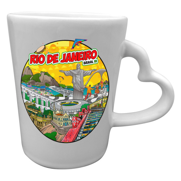Caneca catarina asa coração logo colorida RJ