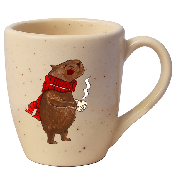 Caneca Curva Natural Granilhado - Capivara Cafezinho