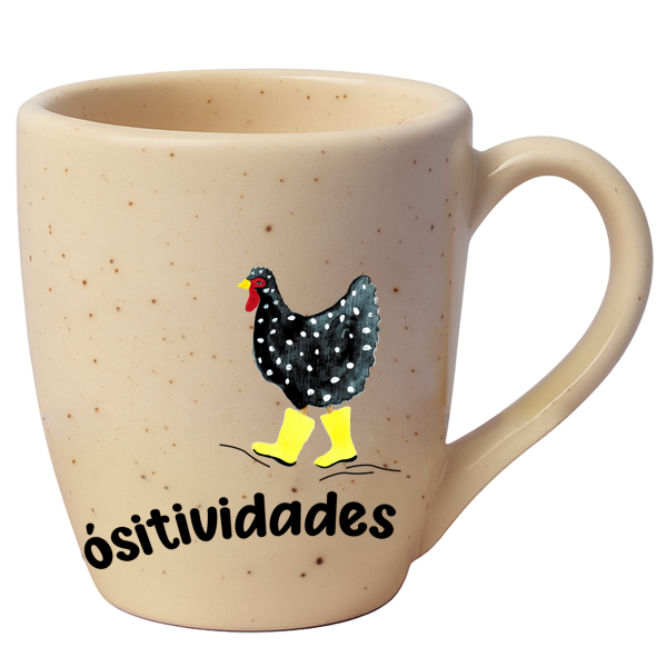 Caneca Curva Natural Granilhado - Galinha Positividades