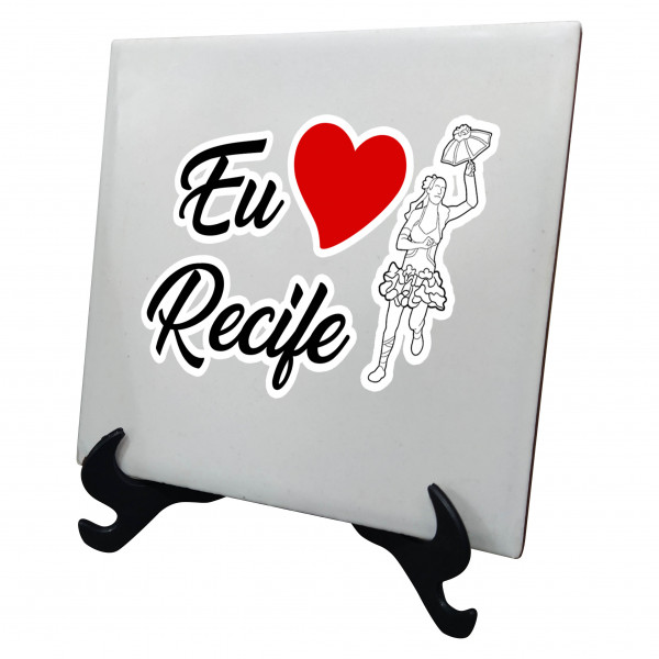 Azulejo com suporte eu amo Ponto turístico RE