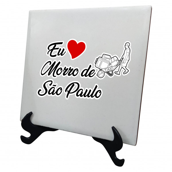 Azulejo com suporte eu amo Ponto turístico MSP