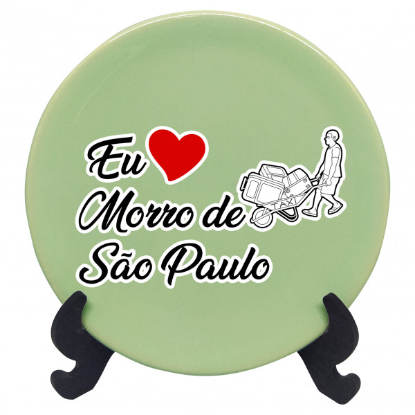 Prato decorativo Eu amo ponto turístico MSP