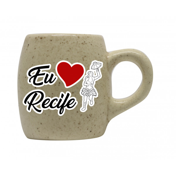 Caneca Moon Natural Granilhado Pequena Eu Amo Ponto Turístico RE