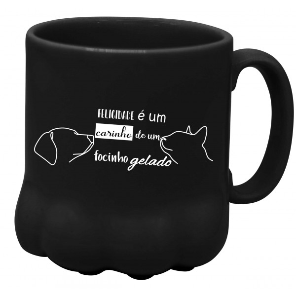 Caneca pata focinho gelado - preta