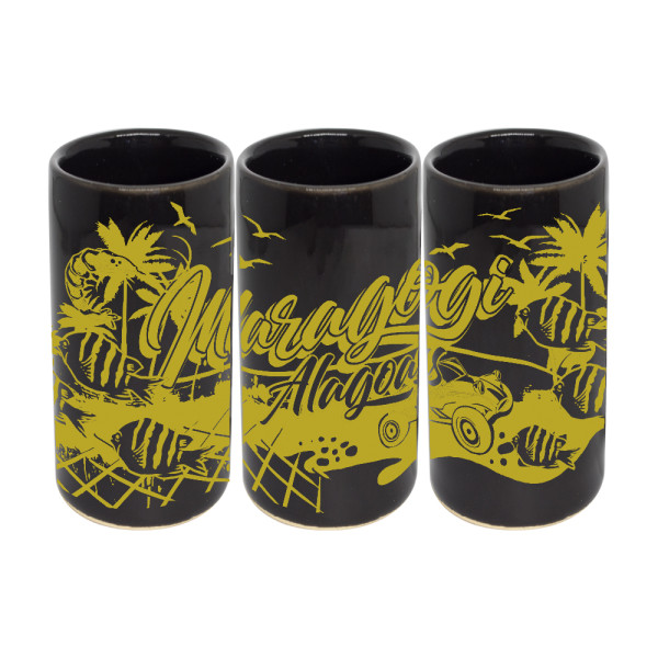 Copo shot vodka retrô traço dourado MA