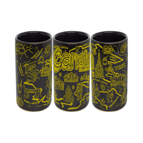 Copo shot vodka faixa traço dourado CAN