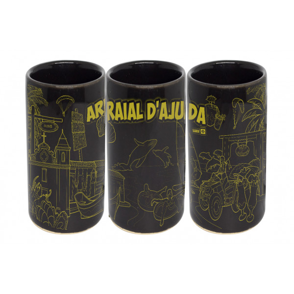 Copo shot vodka faixa traço dourado AR