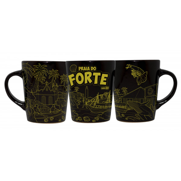 Caneca catarina preta faixa mapa td fp PFO