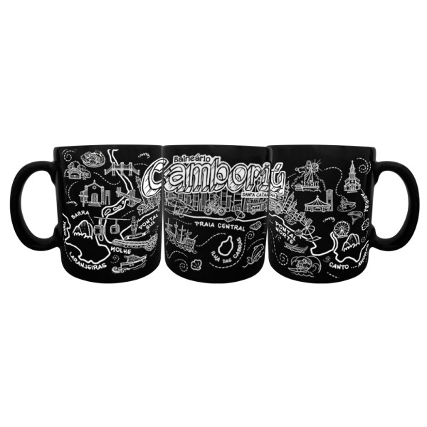 Caneca Reta Faixa Traço Branco BC