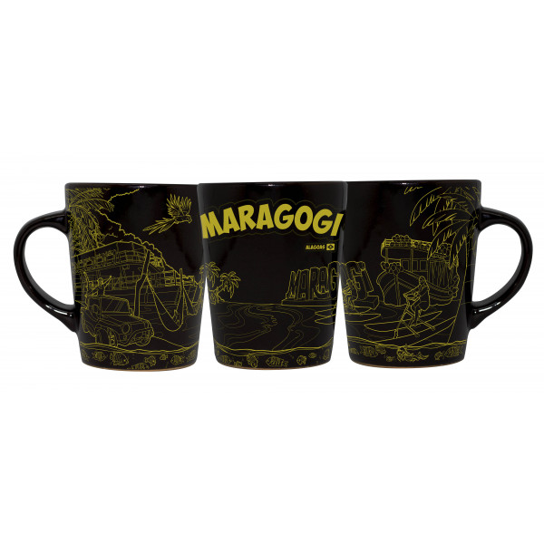 Caneca catarina preta faixa mapa td fp MA