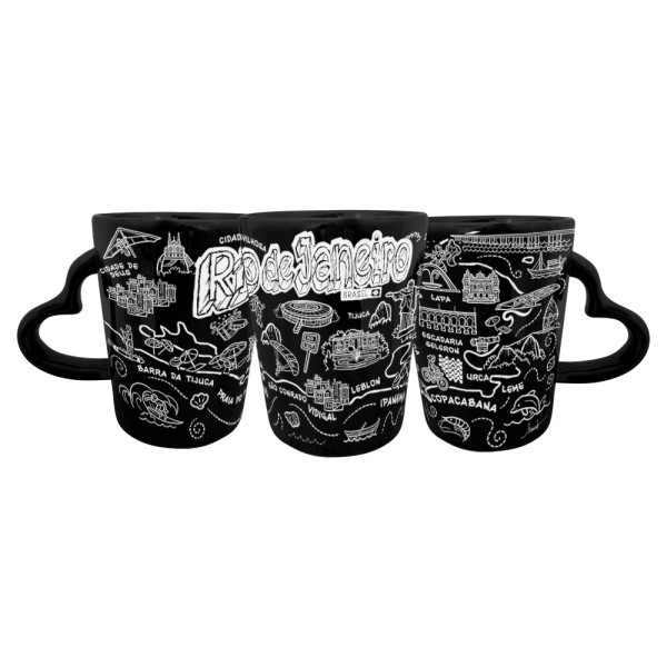 Caneca catarina asa coração faixa traço branco RJ