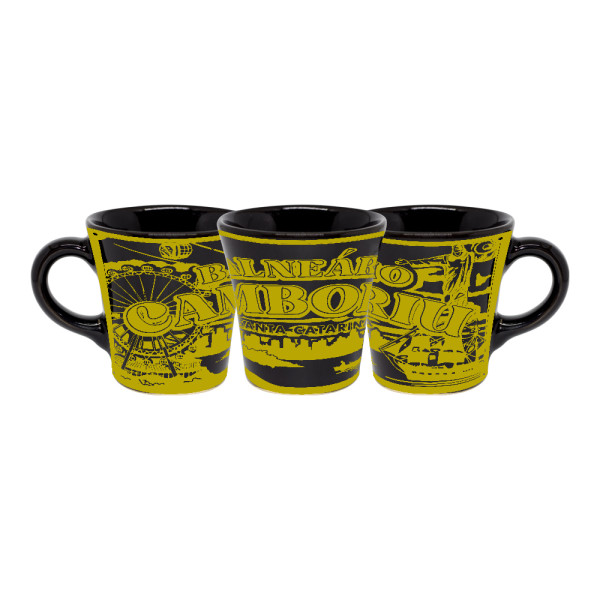 Caneca curva moser retrô Traço dourado BC