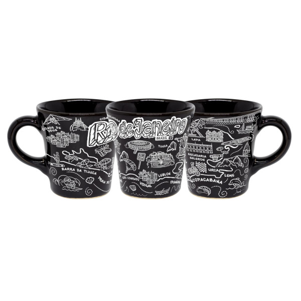 Caneca curva moser faixa traço branco RJ