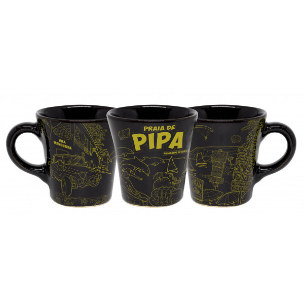 Caneca curva moser preta faixa mapa td fp PI