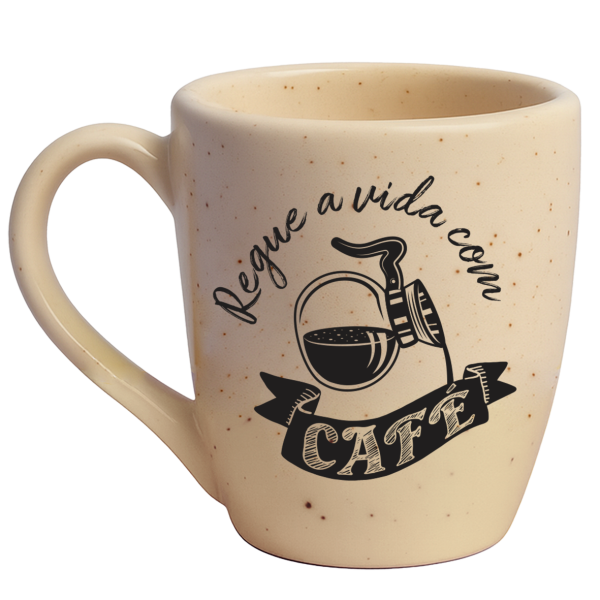 Caneca Curva Regue a vida com café