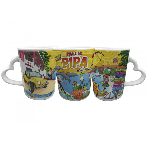 Caneca Catarina Coração Faixa Colorida PI