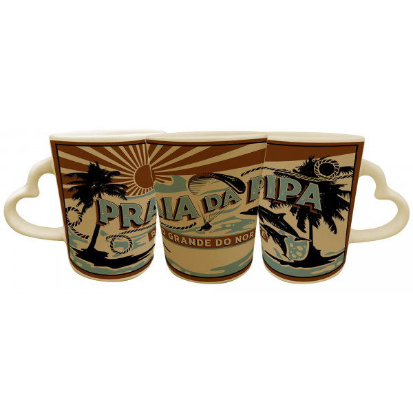 Caneca Catarina Coração Faixa Retrô Colorida PI