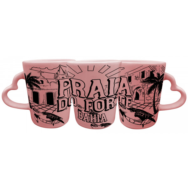 Caneca Catarina Coração Faixa Retrô PB PFO