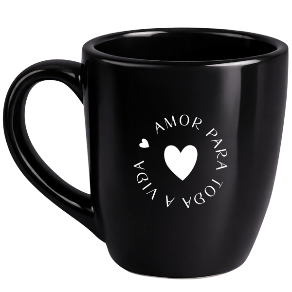 Caneca Curva Preta - amor para toda a vida