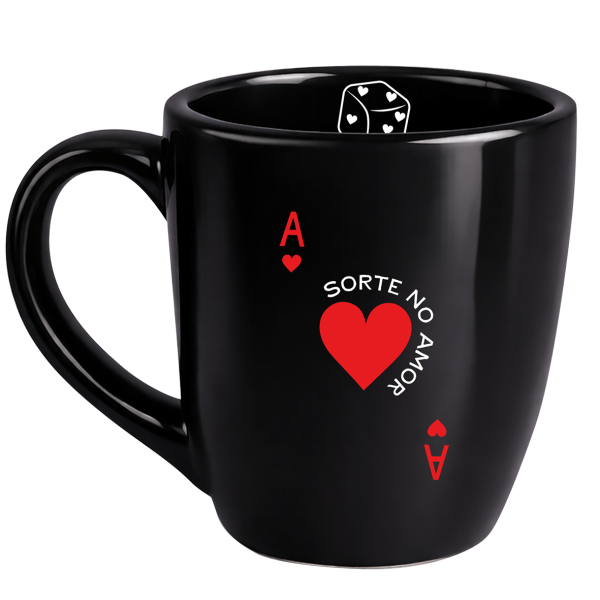 Caneca Curva Preta - sorte no amor