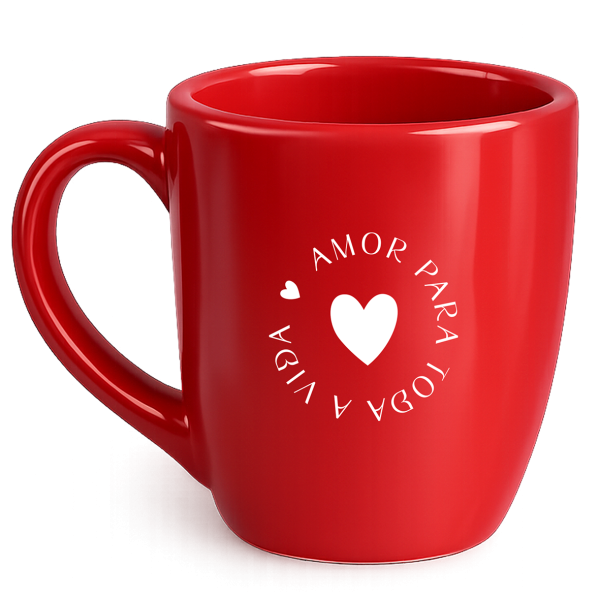 Caneca Curva Vermelha - amor para toda a vida