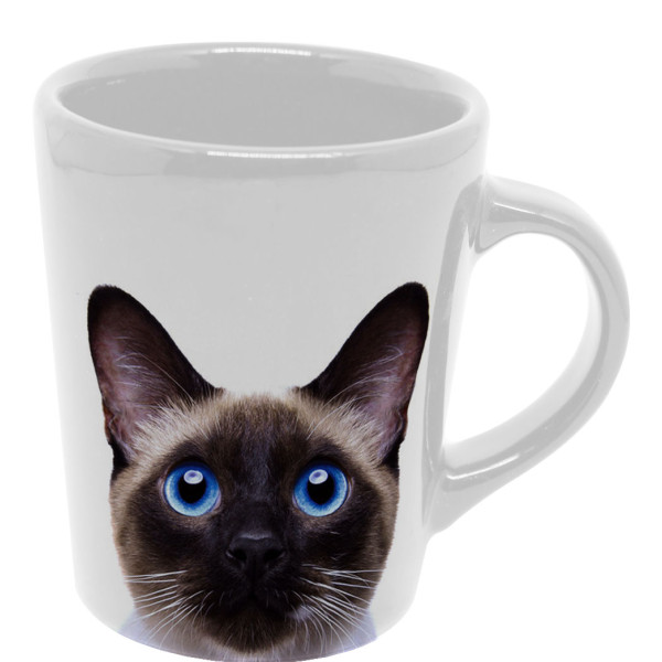 Caneca Gato Siamês Cinza