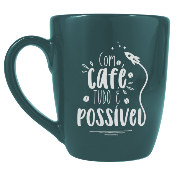 Caneca Curva com café tudo é possível