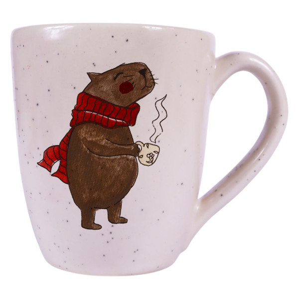 Caneca Curva Natural Granilhado - Capivara Cafezinho