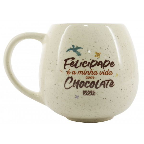 Caneca Moon Natural Granilhada Felicidade