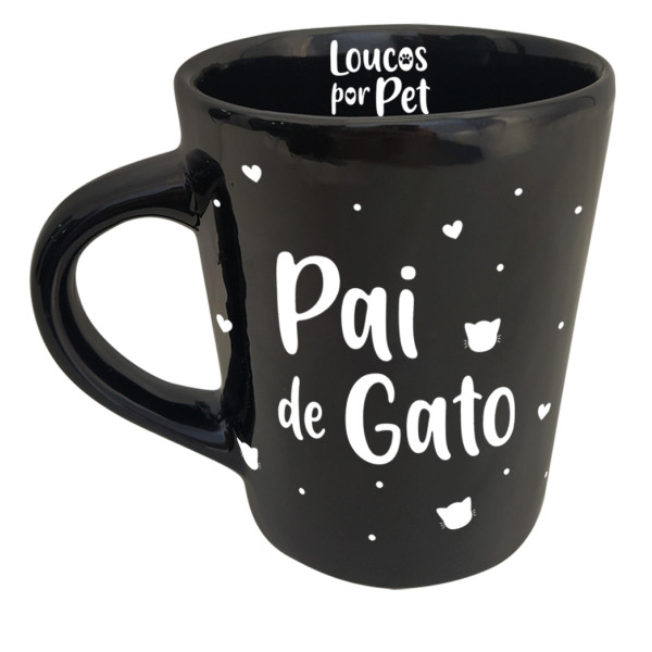 Caneca preta pai de gato