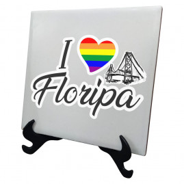 Azulejo com suporte I Love Floripa FLN