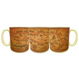 Caneca reta faixa mapa pirata FLN