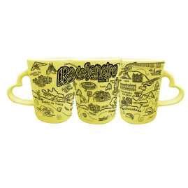 Caneca catarina asa coração traço preto RJ