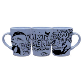 Caneca catarina faixa retrô traço preto PGA