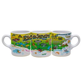 Caneca reta moser faixa traço colorido RJ