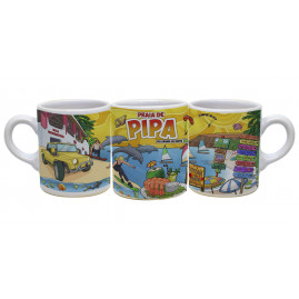 Caneca reta moser faixa colorida PI