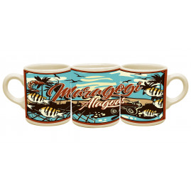 Caneca reta moser faixa colorida retrô MA