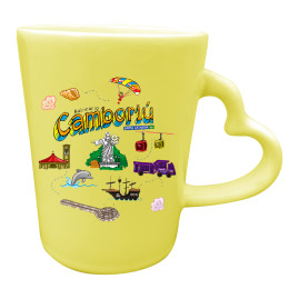 Caneca asa coração logo traço colorido BC